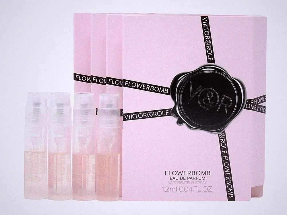 V&R VIKTOR & ROLF FLOWERBOMB EDP 1.2ml .04fl oz x 4 PERFUME SPRAY SAMPLE VIALS