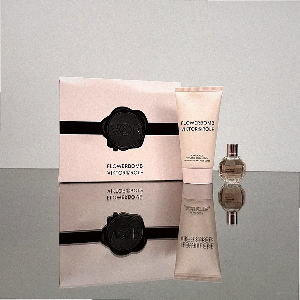 Viktor & Rolf FLOWERBOMB 2pc Gift Set 7ml EDP MINI + 1.7oz B/Lotion