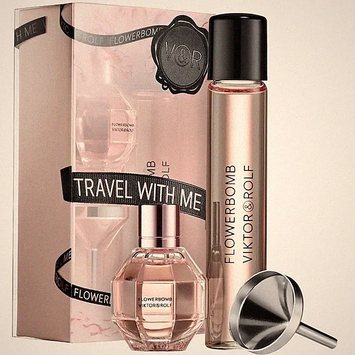 Viktor Rolf Flowerbomb Eau De Parfum Travel Duo Perfume Mini+Refill+Funnel NIB