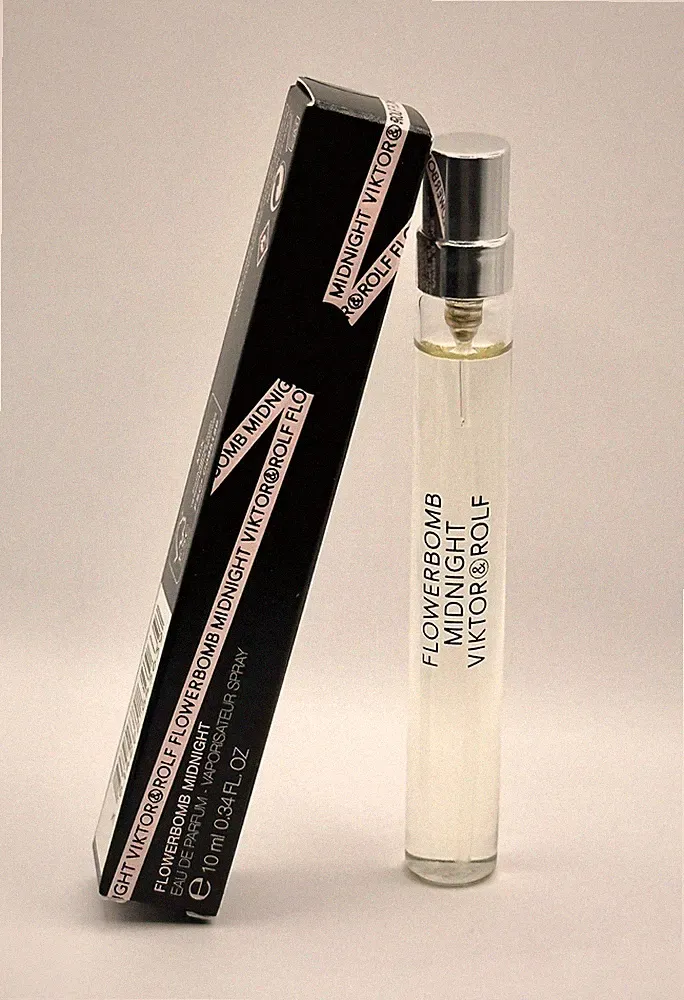 Viktor & Rolf Flowerbomb Midnight Eau De Parfum Perfume Travel Spray NEW 0.34 oz