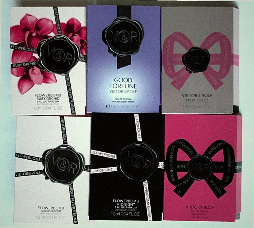 Viktor Rolf FlowerBomb+Ruby Orchid+Bon Bon+Good Fortune Perfume Sample Set