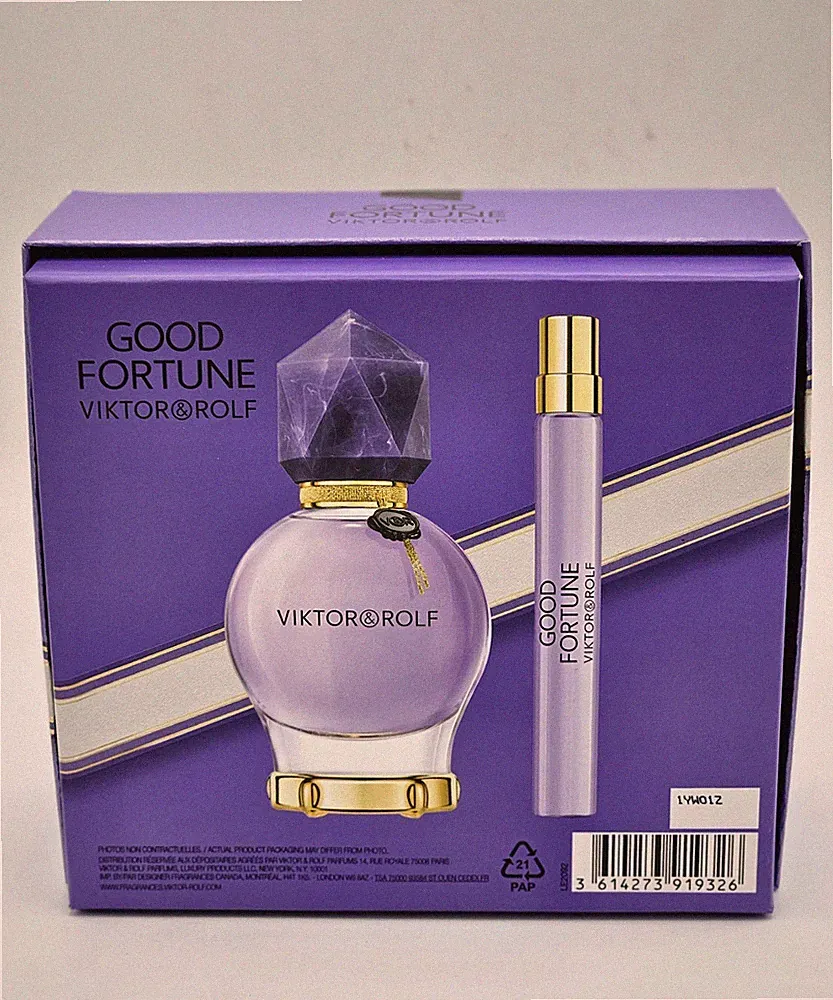 Viktor & Rolf Good Fortune Eau De Parfum Perfume 1.7oz Gift Set + Travel Spray